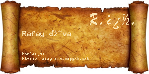 Rafay Éva névjegykártya