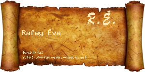 Rafay Éva névjegykártya